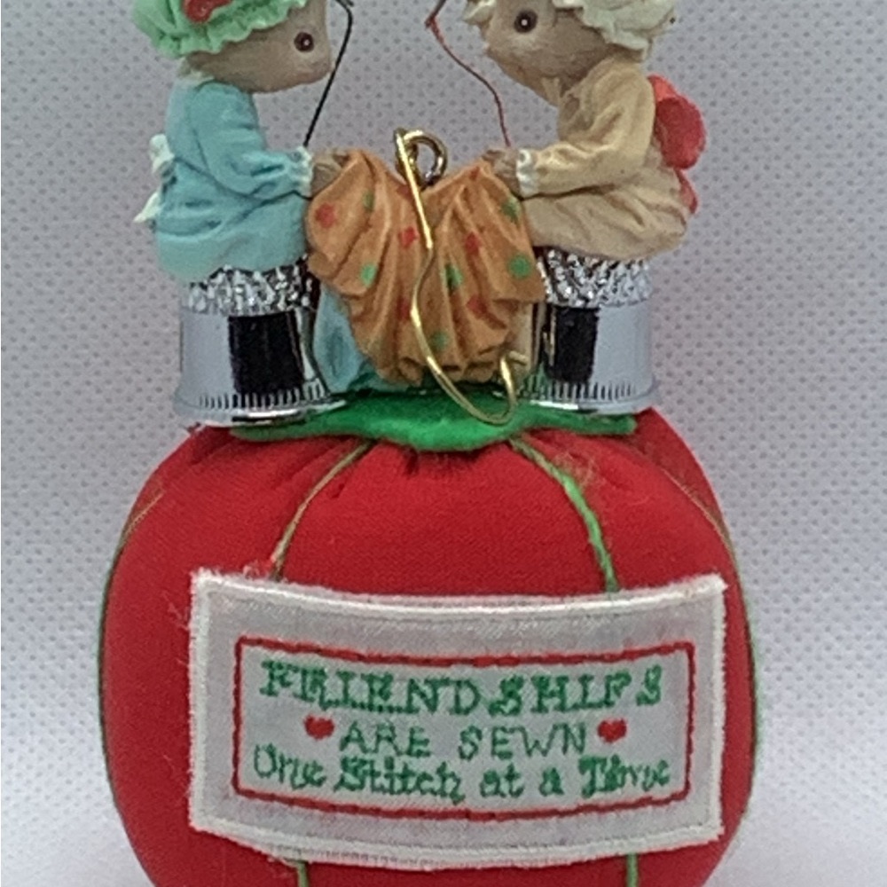 Vintage Enesco Ornament "You're Sew Special" Christmas Best friends Rare HTF 4”